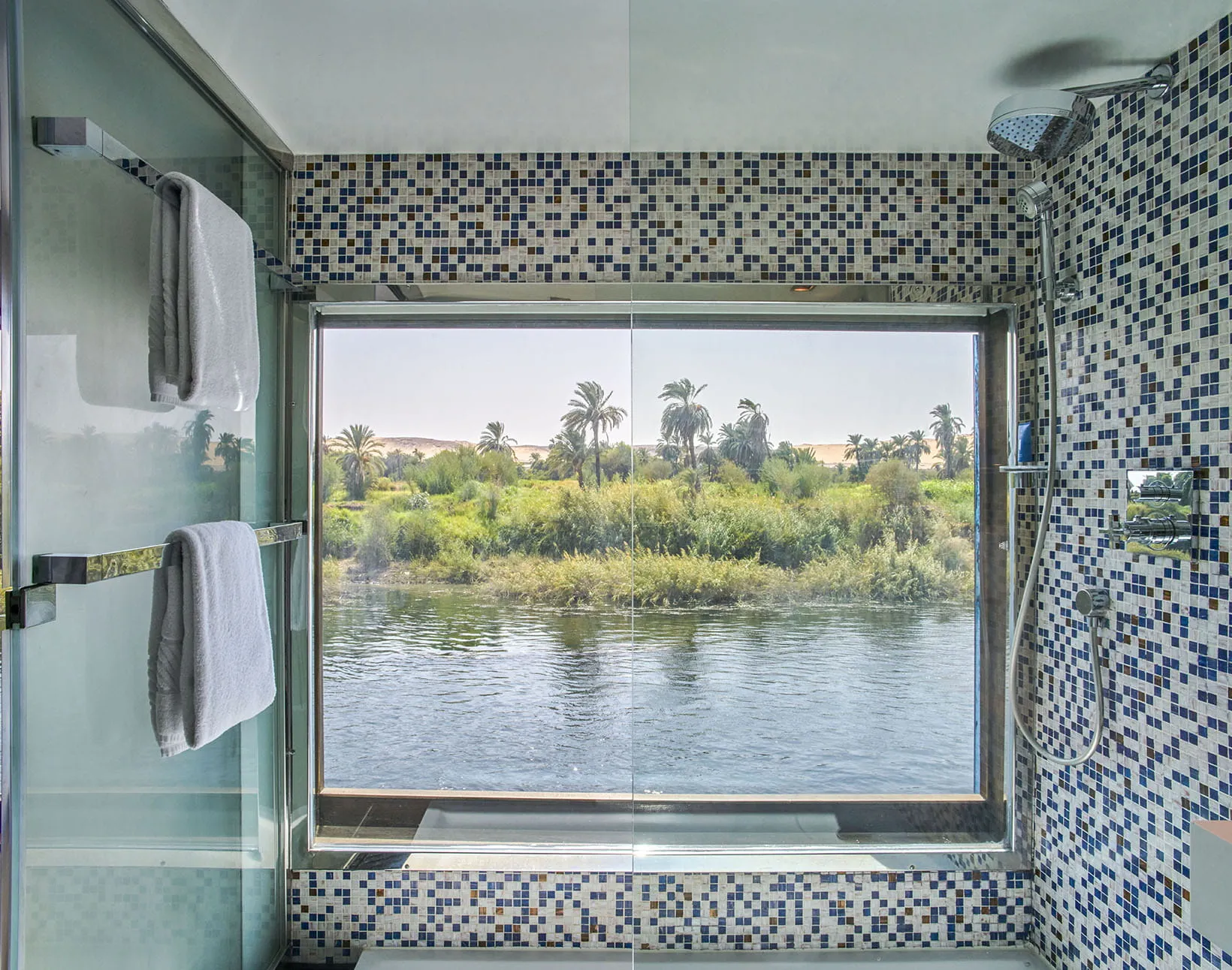 Cabin aboard the The Oberoi Zahra, Luxury Nile Cruiser Nile cruise